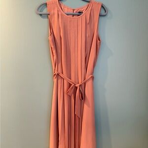 Elegant Coral Sleeveless Dress